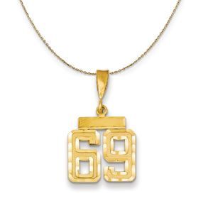14k Yellow Gold, Varsity, Sm D/C Necklace Number 69 - 16 Inch
